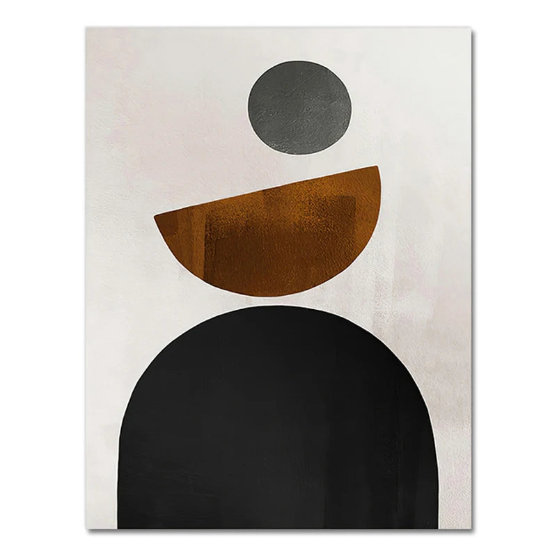 Scandinavian Minimalist Geometric Dark Neutral Colors Wall Art Fine Art Canvas Prints Modern Abstract Pictures For Living Room Home Decor