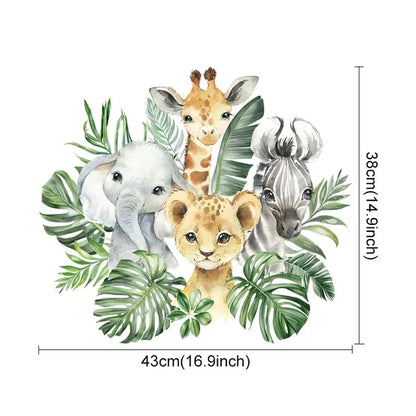 Woodland Animals Garden Rainbow Wall Sticker For Children's Nursery Removable Peel & Stick PVC Wall Decal For Creative DIY Home Decor