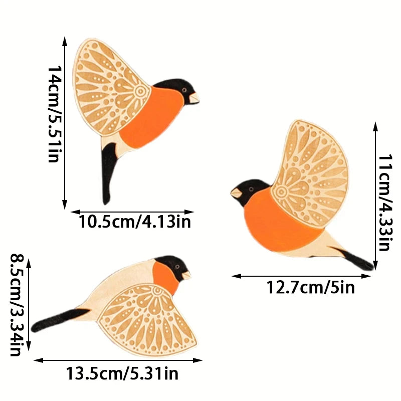 Set of 3Pcs Nordic Vintage Wooden Blackbirds Wall Decoration For Living Room Dining Room Bedroom Scandinavian Style Home Decor