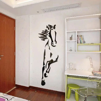 Acrylic 3d Horse Wall Sticker Removable Decal For Living Room Dining Room Entranceway Foyer Wall Decoration Creative DIY Home Decor