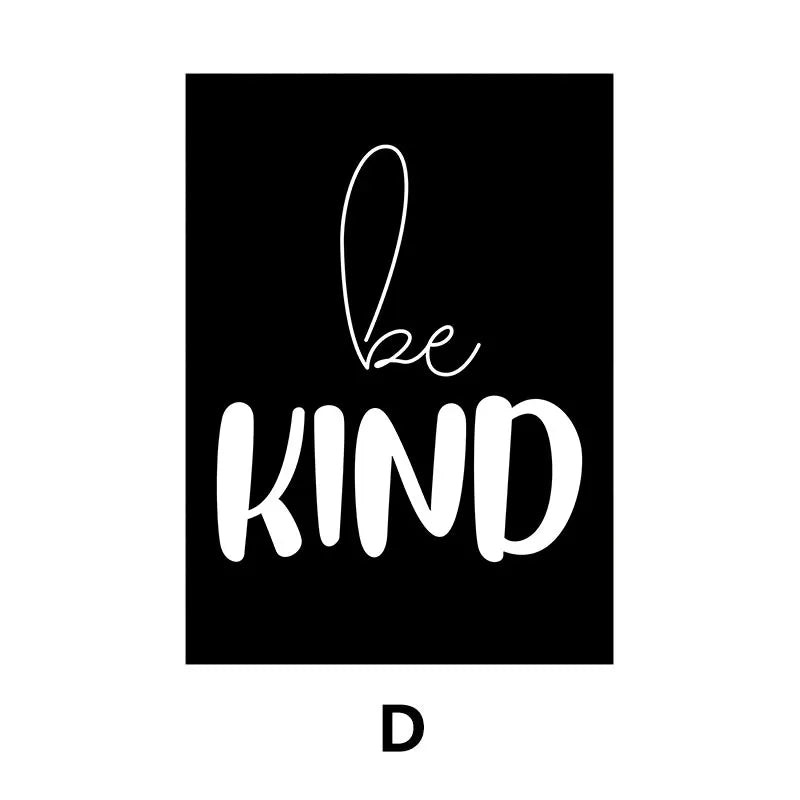 Black and White Motivational Posters Wall Art Fine Art Canvas Prints – Minimalist Wall Art Decor for Modern Interiors