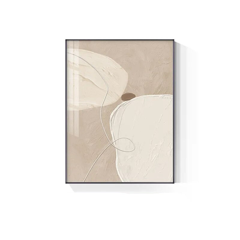 Neutral Colors Line & Curve Wall Art Fine Art Canvas Prints Modern Abstract Pictures For Minimalist Living Room Contemporary Interiors