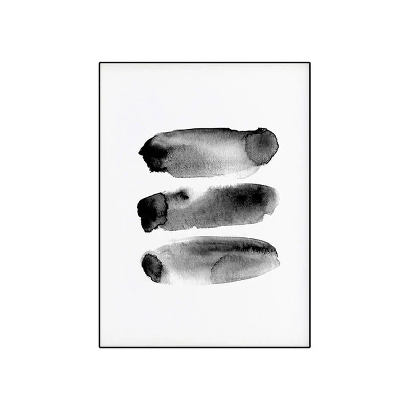 Black White Wall Art Minimalist Abstract Ink Brush Strokes Fine Art Canvas Prints Posters Pictures For Living Room Home Office Art Decor