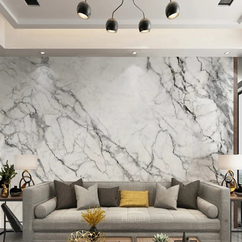 Nordic Wall Mural Black White Marble Print Design Large Sizes Wall Art –