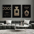 Chic French Paris Fashion Perfume Bottle Fine Art Canvas Prints Pictures For Luxury Living Room Girl's Bedroom Beauty Salon Art Decor