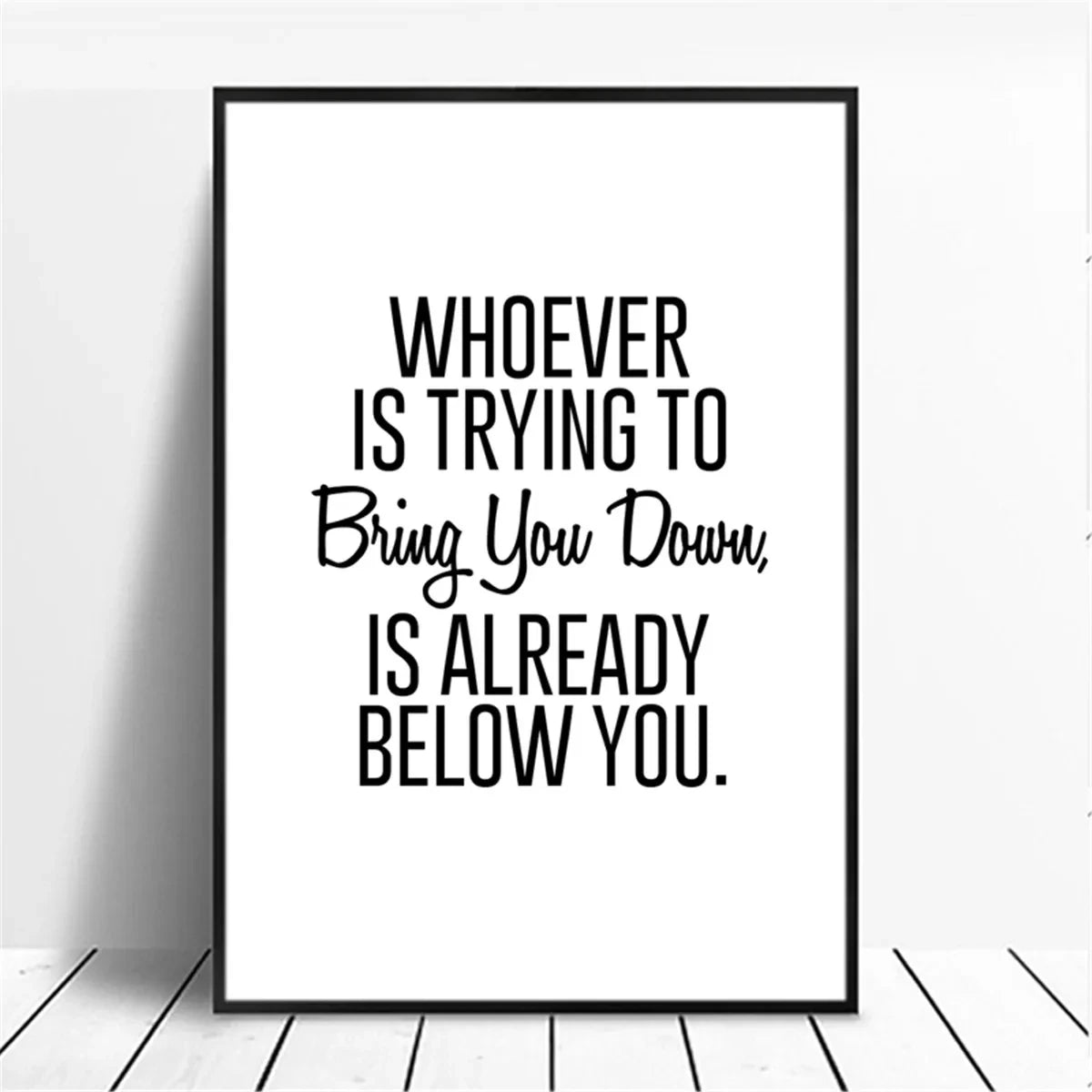 Positive Energy Black & White Quote Poster Wall Art Fine Art Canvas Prints Minimalist Motivational Quotation Pictures For Inspirational Home Decor
