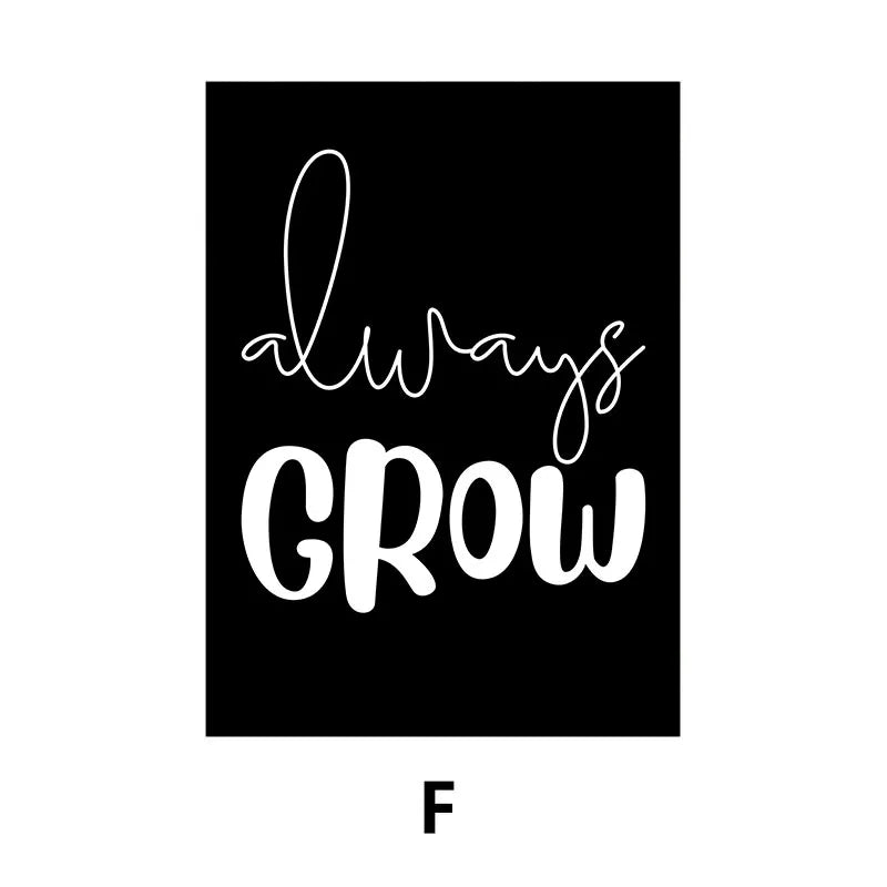 Black and White Motivational Posters Wall Art Fine Art Canvas Prints – Minimalist Wall Art Decor for Modern Interiors