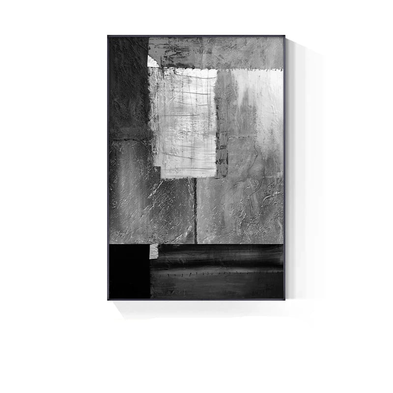 Blue Grey Industrial Abstract Wall Art Fine Art Canvas Prints Modern Art For Contemporary Living Room Dining Room Home Office Foyer Art Decor