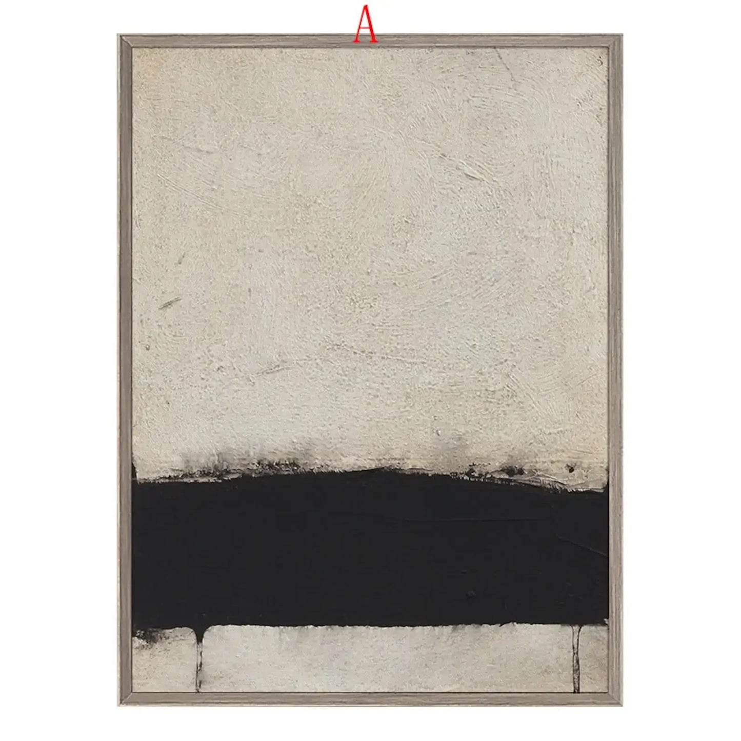  Hand Painted  Modern Abstract Beige Black Minimalist Wall Art For Living Room Bedroom Home Office Decor - Acrylic Painting On Canvas