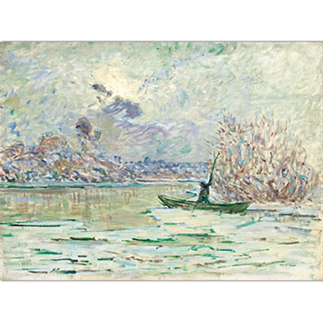 Claude Monet Impression, Sunrise Poster Art Famous Painting Wall Art Canvas Digital Print Poster Classic Art for Modern Living Room Home Decor
