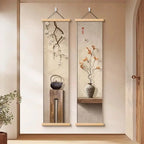 Oriental Zen Hanging Tapestry Print Wall Art For Living Room Dining Room Entryway Art For Contemporary Home Decor