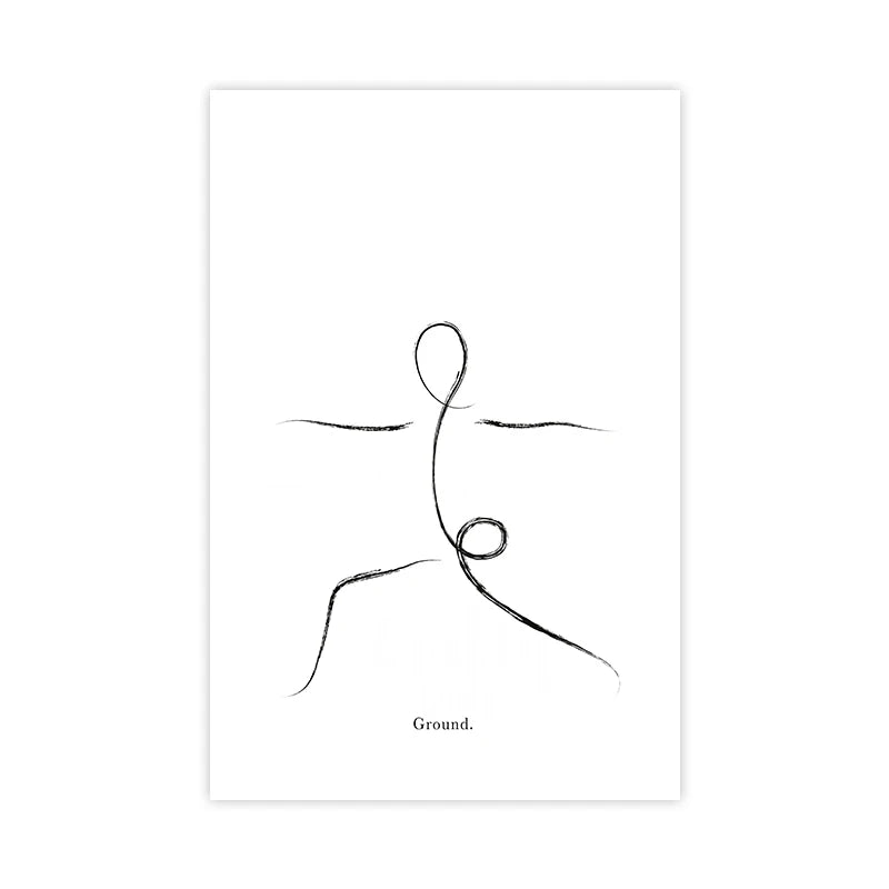 Minimalist Yoga Posters Wall Art Line Art Fine Art Canvas Prints Pictures For Meditation Studio Living Room Bedroom Art For Simple Living 2025