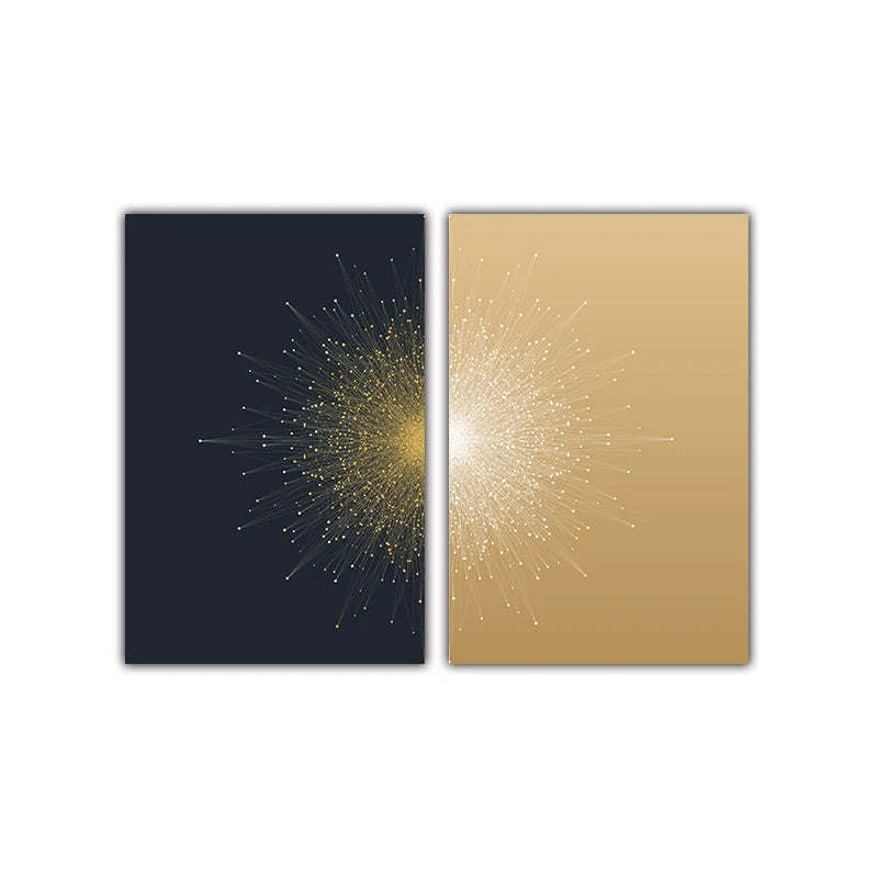 Contrasting Color Abstract Particle Geometry Wall Art Fine Art Canvas Prints Pictures For Living Room Bedroom Home Office Decor