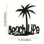 Beach Life Coconut Tree Metal Wall Art 3d Decoration For Living Room Bedroom Home Office Wall Decoration