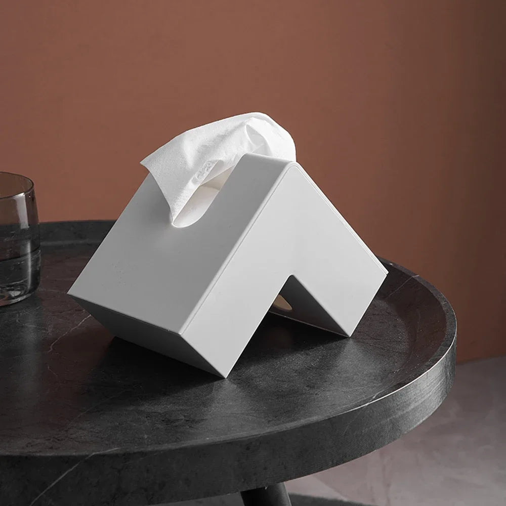 Minimalist Abstract L-Shaped Sculptured Tissue Box For Living Room Coffee Table Kitchen Worktop Desktop Nordic Style Home Decoration