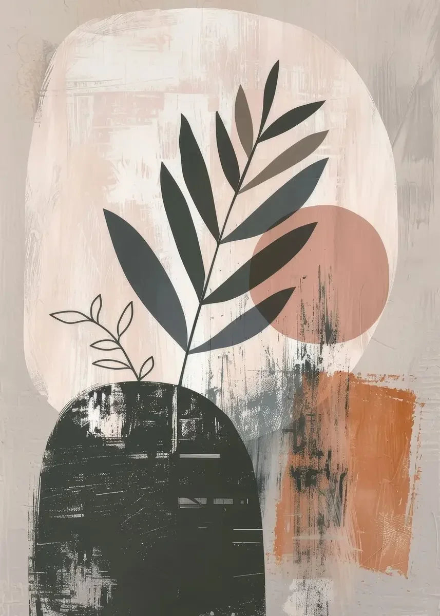 Rustic Abstract Botanical Still Life Floral Wall Art Fine Art Canvas Print For Modern Living Room Dining Room Kitchen Art Decor