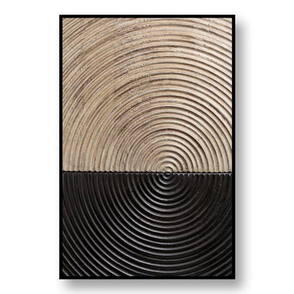 Abstract Black Golden Tree Rings Wall Art Fine Art Canvas Prints Light Luxury Pictures For Living Room Foyer Entranceway Reception Room Art Decor