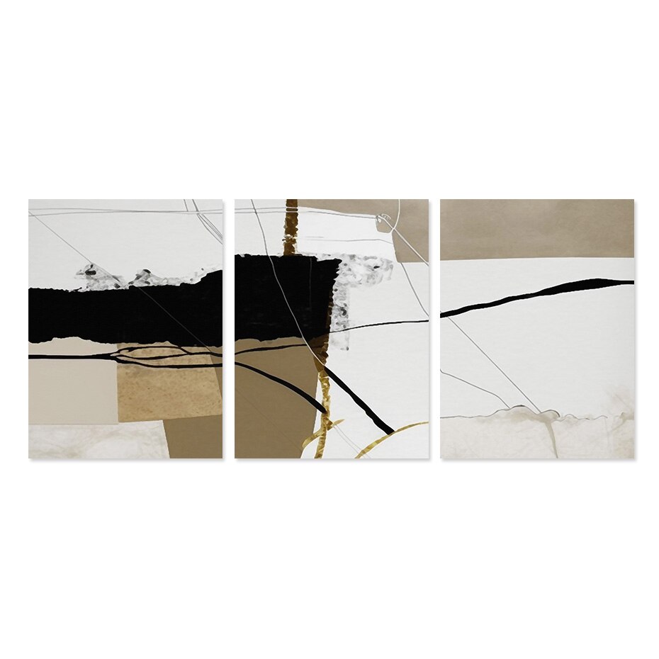 Modern Abstract Light Luxury Color Black Beige Black Wall Art Fine Art Canvas Prints For Contemporary Loft Living Room Home Office Decor