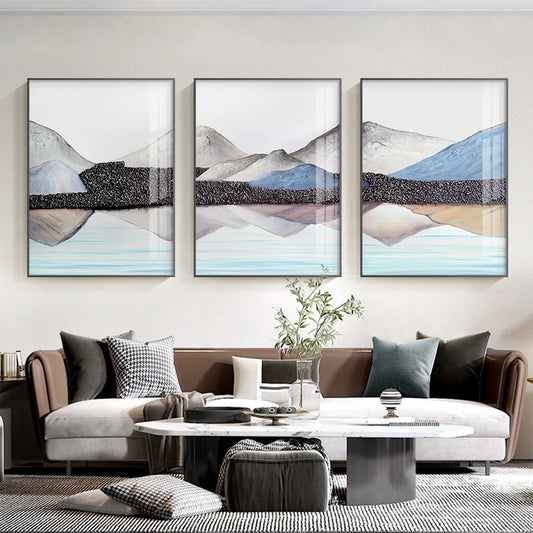 Modern Landscape Painting Canvas Wall Art Posters and Prints Nordic Mountains Home Decoration Pictures for Living Room Bedroom