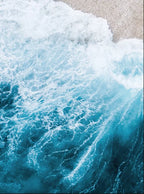 Blue Ocean Waves Beach Wall Art Fine Art Canvas Prints Sand Seascape Coastal Pictures For Living Room Dining Room Art For Modern Apartment