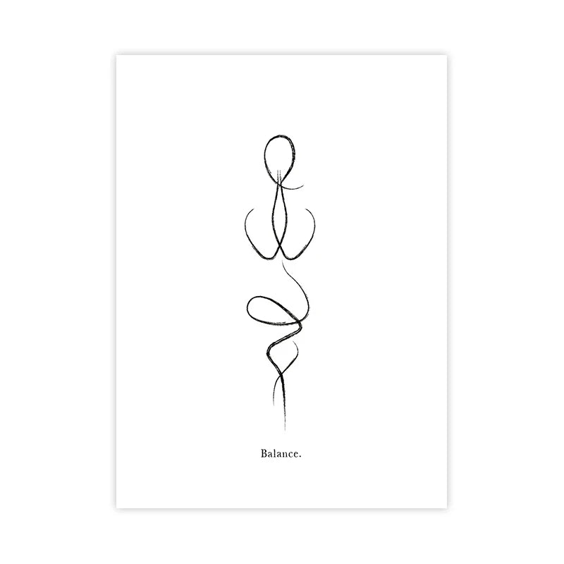 Minimalist Yoga Posters Wall Art Line Art Fine Art Canvas Prints Pictures For Meditation Studio Living Room Bedroom Art For Simple Living 2025