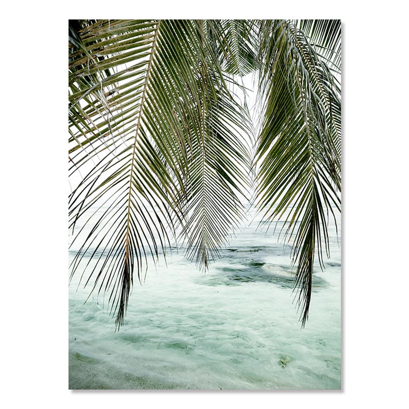 Blue Green Beach Surf Scene Tropical Dream Landscape Wall Art Fine Art Canvas Prints For Living Room Bedroom Gallery Wall Home Decor