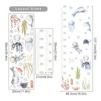 Cute Woodland Animals Height Measurement Wall Sticker For Nursery Room Removable Peel & Stick PVC Wall Decal For Creative Kid's Room Decor