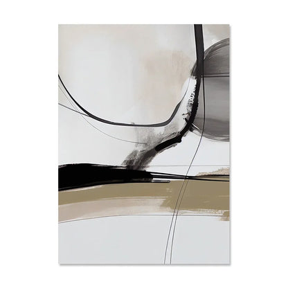 * Featured Sale * Scandinavian Designer Abstract Wall Art Fine Art Canvas Prints Black Gray Beige Pictures For Modern Living Room Bedroom Nordic Interior