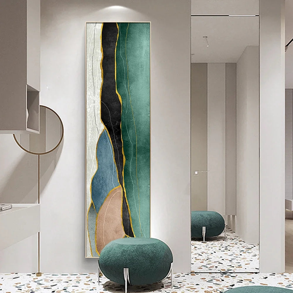 Nordic Abstract Geomorphic Color Block Wall Art Fine Art Canvas Prints Vertical Format Pictures For Living Bedroom Entrance Hallway Wall Decor