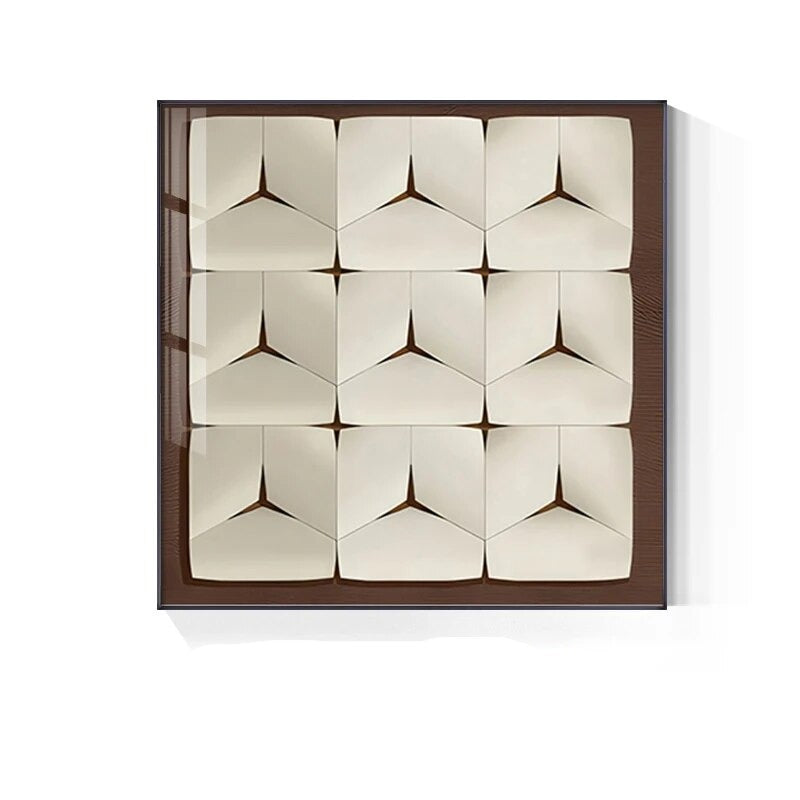 Modern Architectural Abstract 3D Effect Wall Art Fine Art Canvas Print Pictures For Living Room Bedroom Contemporary Home Decor