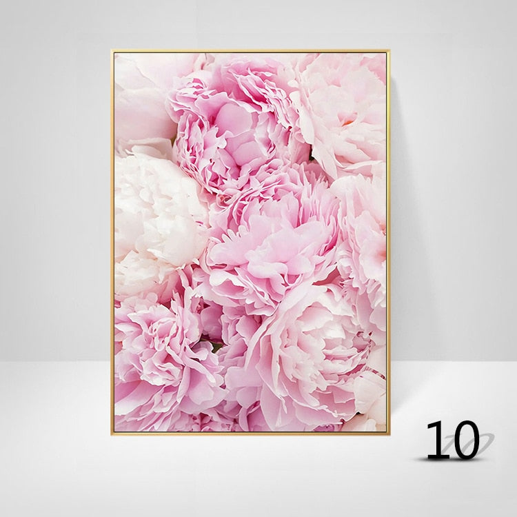 Pink Rose Peony Inspirational Quote Wall Art Fine Art Canvas Prints Modern Botany Fashion Pictures For Living Room Bedroom Art Decor