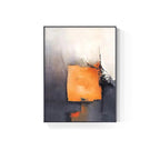 Gray Orange Industrial Abstract Wall Art Fine Art Canvas Prints Pictures For Urban Apartment Living Room Dining Room Home Office Art Decor