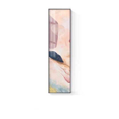 Marble Print Abstract Vertical Format Wall Art Blue Pastel Pink Pictures For Modern Living Room Bedroom Entrance Hall Wall Decor