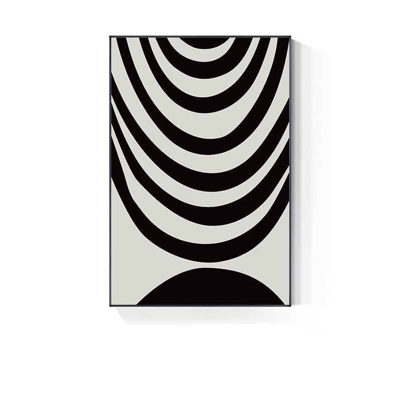 Minimalist Bold Black White Wall Art Fine Art Canvas Prints Modern Abstract Pictures For Contemporary Living Room Home Office Decor