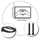 Love Heart Gesture Metal Wall Art 3d Iron Crafted Decorative Wall Plaques For Bedroom Living Room Boutique Salon Art Decor