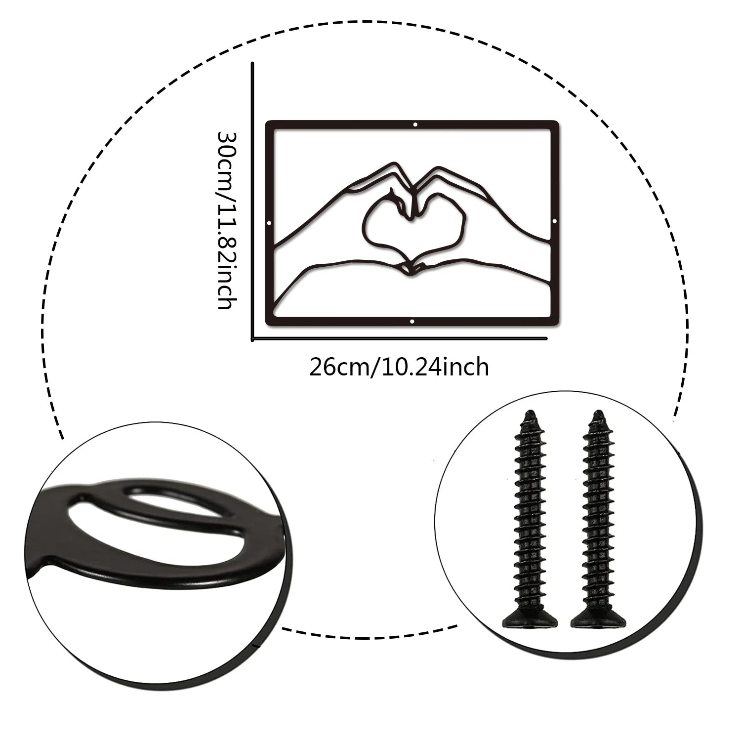 Love Heart Gesture Metal Wall Art 3d Iron Crafted Decorative Wall Plaques For Bedroom Living Room Boutique Salon Art Decor