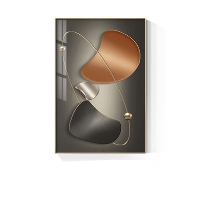 Modern Aesthetics Wall Art Abstract Arc & Curved Elements Fine Art Canvas Prints For Modern Loft Living Room Office Boutique Hotel Decor