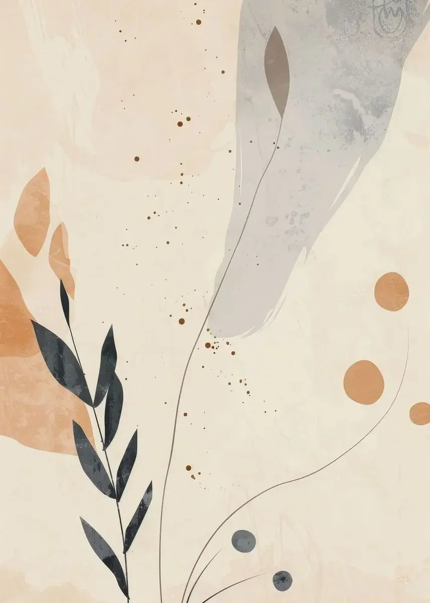 Rustic Abstract Botanical Still Life Floral Wall Art Fine Art Canvas Print For Modern Living Room Dining Room Kitchen Art Decor