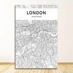 London Paris New York Amsterdam City Map Wall Art Fine Art Canvas Prints Black White Posters Pictures For Living Room Home Office Decor