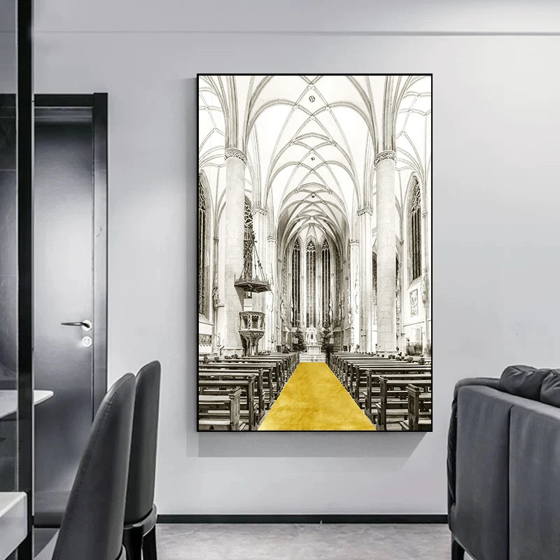 Abstract Architectural Abyss Black And White Wall Art Fine Art Canvas Prints Modern Pictures For Living Room Office Contemporary Home Decor