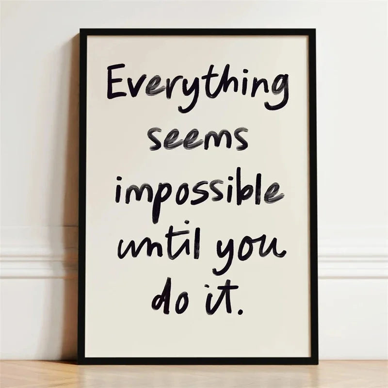 Motivational Quotes & Affirmation Wall Art Fine Art Canvas Prints - Inspirational Words, Simple Modern Typography & Uplifting Phrases