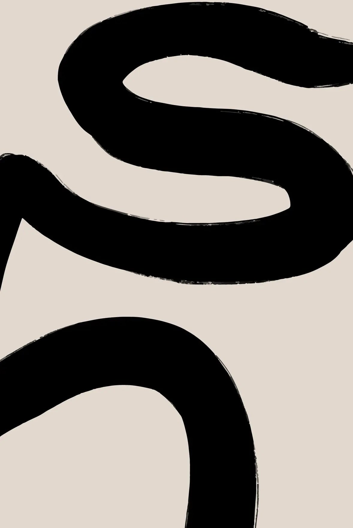 Thick Brush Flowing Lines Black Beige Abstract Wall Art Fine Art Canvas Prints Minimalist Artworks For Modern Apartment Living Room Home Office Decor