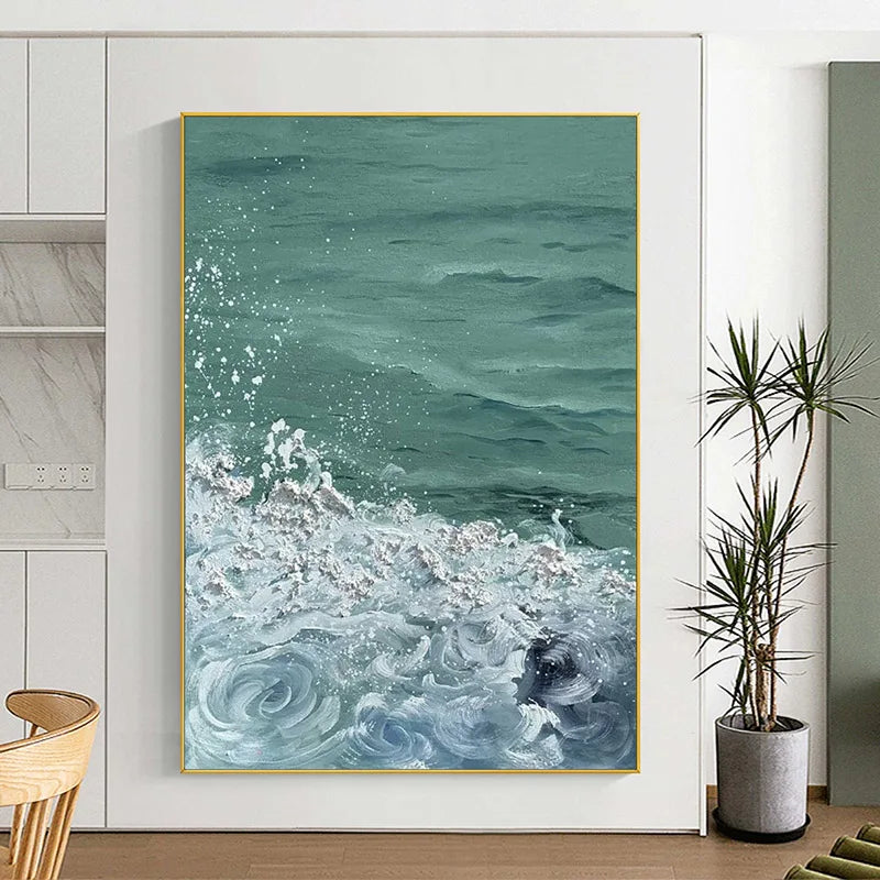Abstract Sea Surf Coastal Wall Art Fine Art Canvas Prints Beach Landscape Ocean Waves Seascape Pictures For Living Room