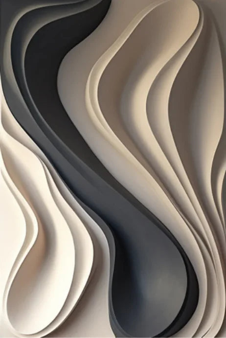 Modern Abstract Flowing Wavy Design Wall Art Fine Art Canvas Print Picture For Entryway Foyer Living Room Art Decor