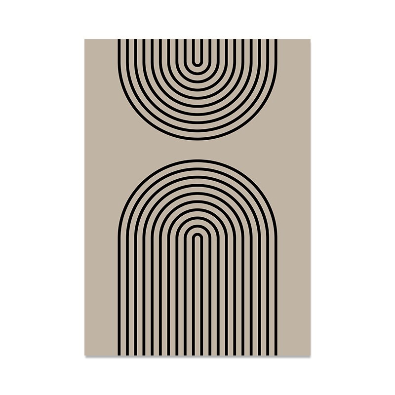 Minimalist Black Beige White Abstract Line Art Fine Art Canvas Prints Pictures For Living Room Dining Room Home Office Interior Decor