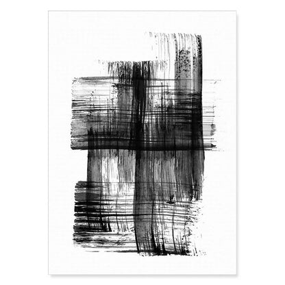 Black White Wall Art Minimalist Abstract Ink Brush Strokes Fine Art Canvas Prints Posters Pictures For Living Room Home Office Art Decor