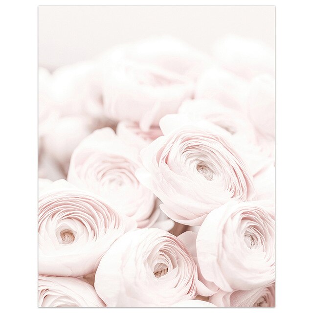 Pink Rose Fashion Peonies Wall Art Fine Art Canvas Prints Modern Floral Beauty Quote Pictures For Living Room Bedroom Art Decor