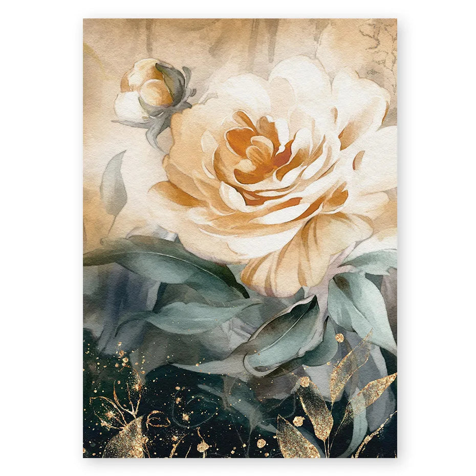 Serene Pastel Petals Floral Abstract Wall Art Fine Art Canvas Prints Modern Botany Pictures For Living Room Dining Room Art Decor