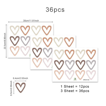 Cute Little Hearts Wall Stickers Removable PVC Vinyl Wall Decals For Living Room Bedroom Kid's Room Nursery Room Creative DIY Decor