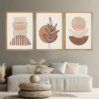 * Featured Sale * Modern Abstract Bohemian Minimalist Geometric Wall Art Fine Art Canvas Prints Posters Pictures For Living Room Decor (Set of 3, Unframed)